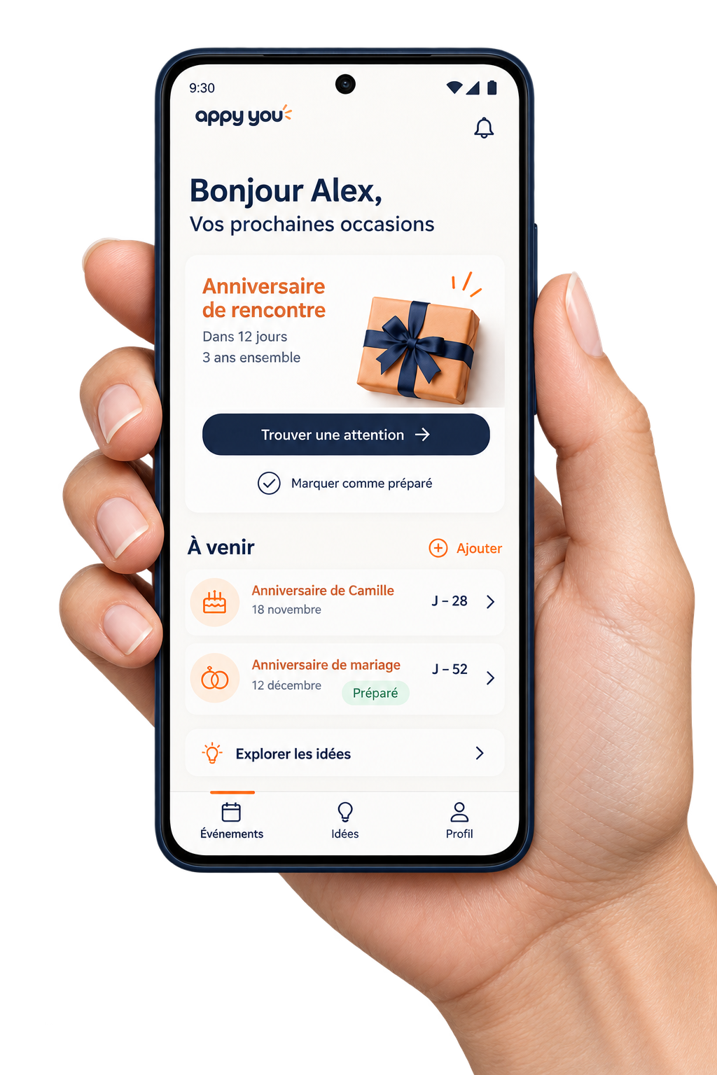 Appy You dans votre main : les occasions à venir et vos idées d’attentions